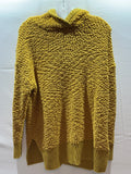 Zenana Premium Women’s S Mustard Popcorn Knit Cowl Neck Sweater Oversized