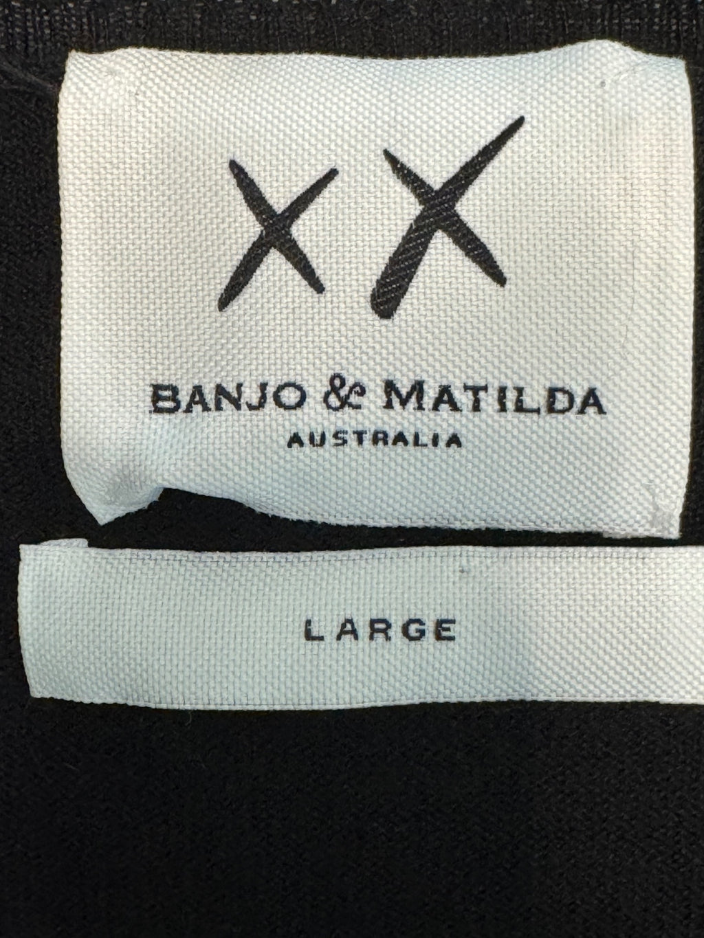 Banjo & Matilda Women’s L Black Silk Cashmere Sweater French Embroidered