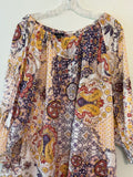 Kaktus 100% Cotton Bohemian Style Off-Shoulder Blouse 1X