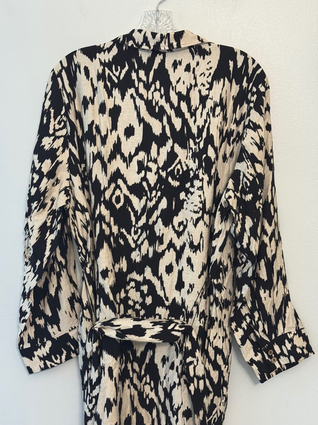 Dennis Basso button down black and cream dress