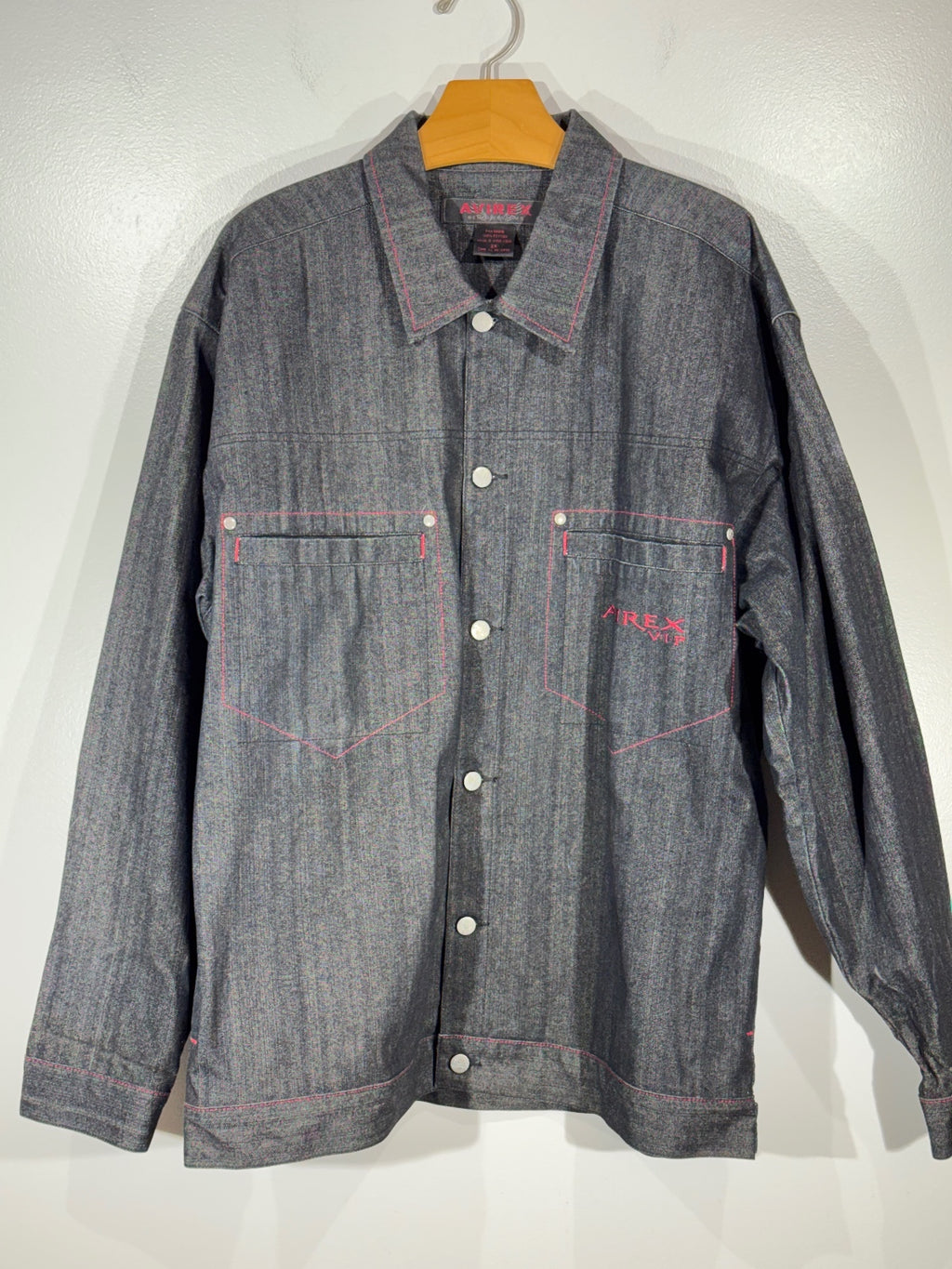 90s Vintage Avirex Denim Jeans Shirt Jacket Mens 2X Streatwear Y2K