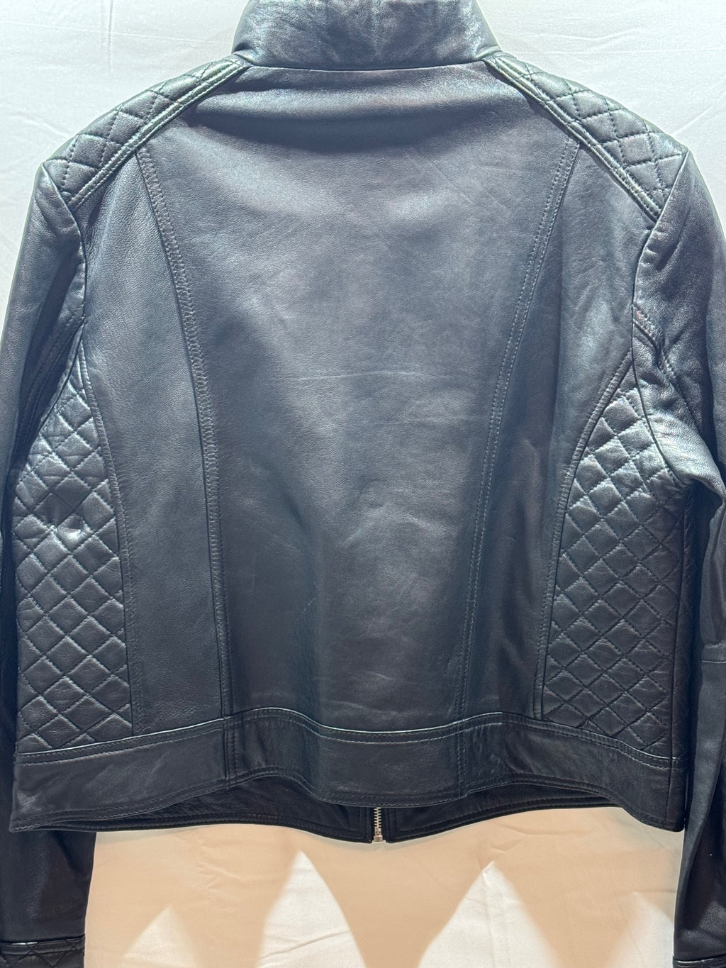 Andrew Marc New York Women's Black Genuine Leather Quilted Jacket XL