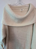 Umgee USA Women's Medium Cream Acrylic Knit Off-Shoulder Sweater