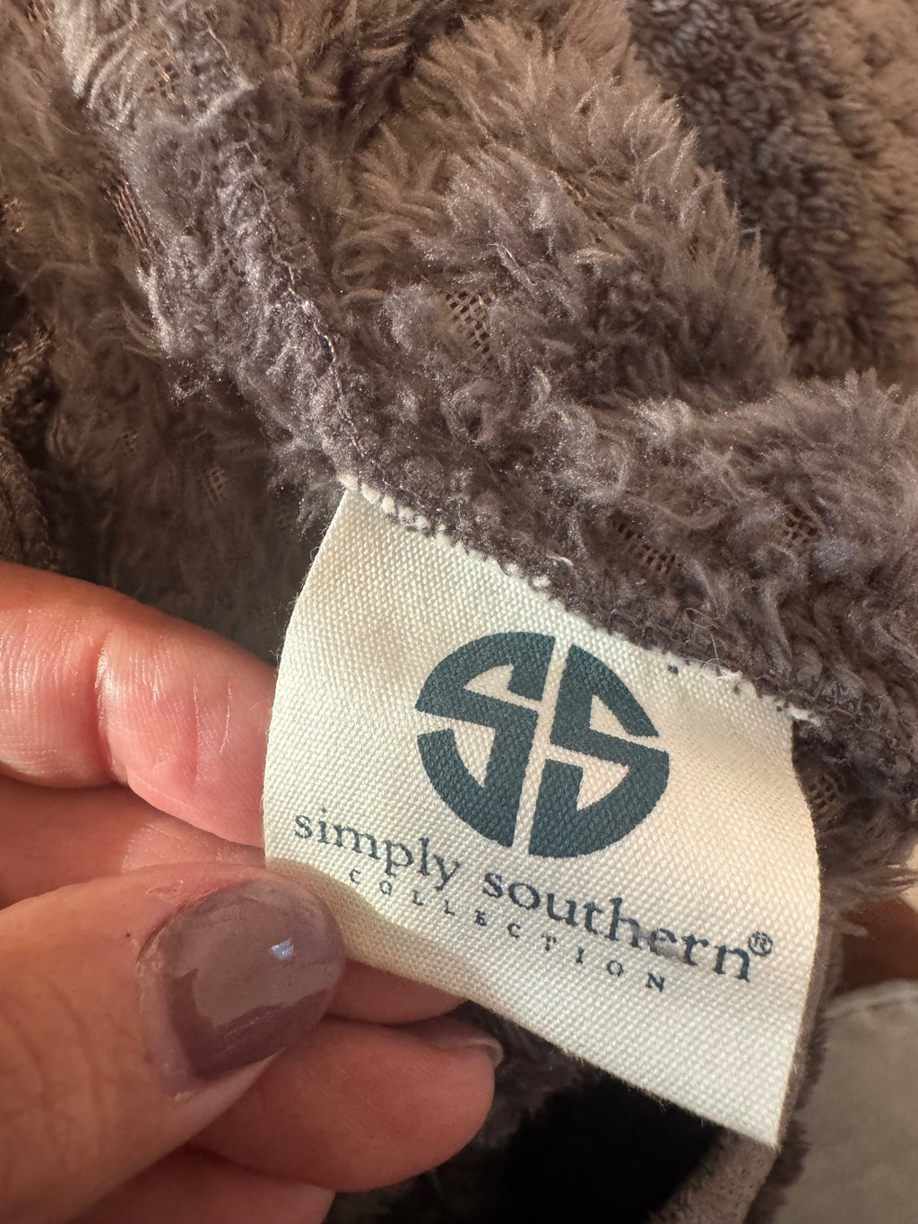 Simply Southern Women's Large Gray Fleece Pullover Sweatshirt