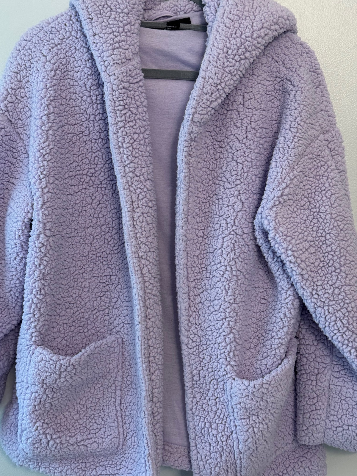 Forever 21 Lavender Fleece Hooded Jacket, Size Small