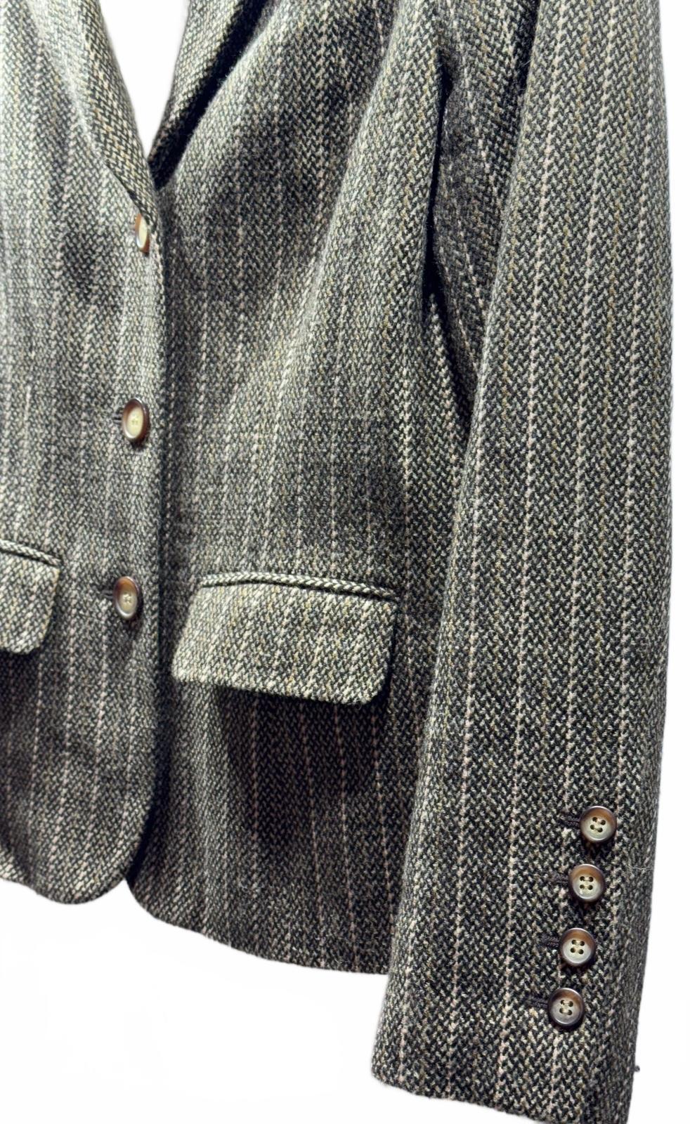 Ann Taylor Factory Women’s Size 6 Brown Tweed Blazer 3 Button Tailored Jacket