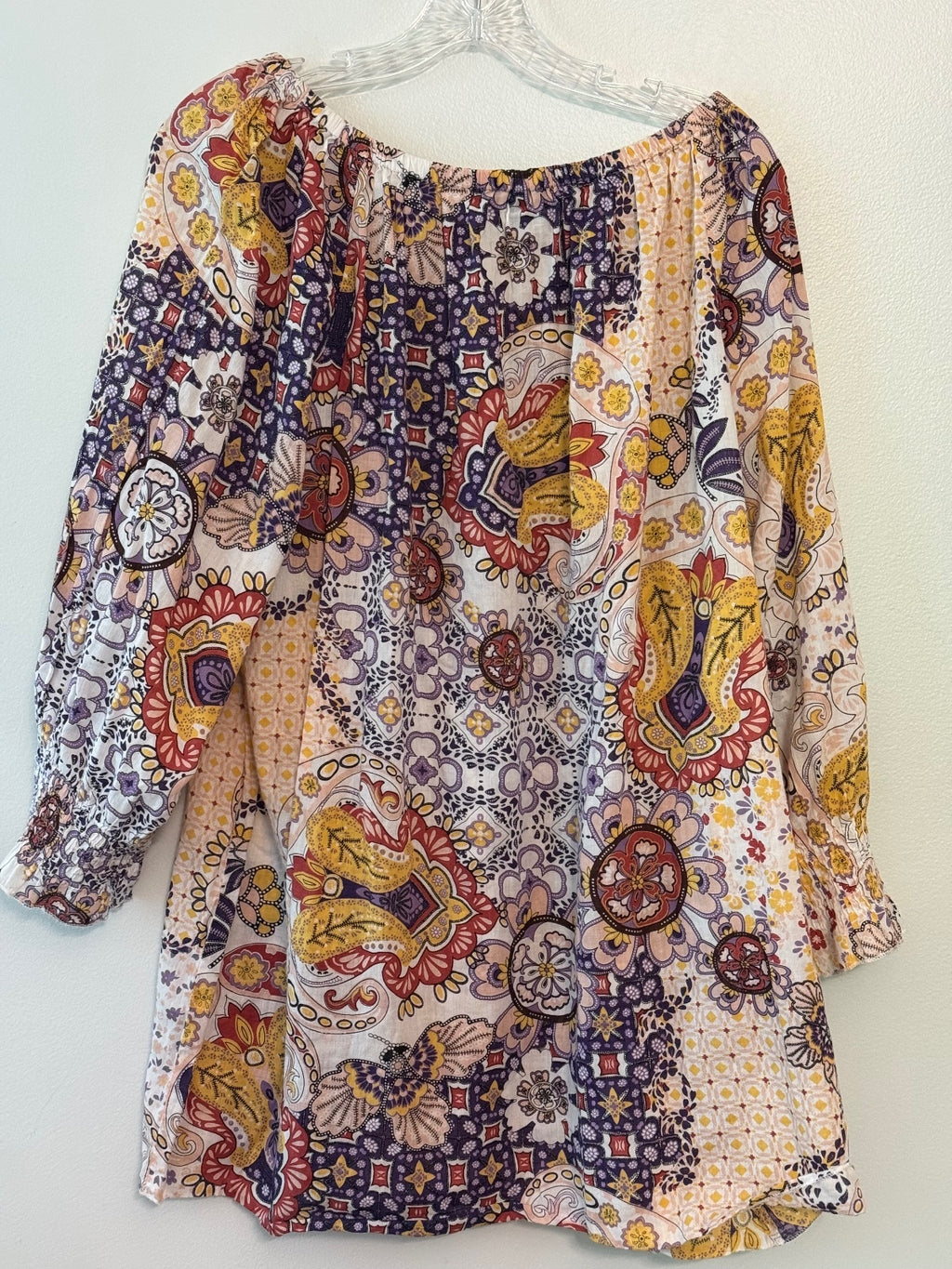 Kaktus 100% Cotton Bohemian Style Off-Shoulder Blouse 1X