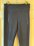 Athleta Stellar Tight Pants dark blue Women’s S Zip Pockets Split Hem