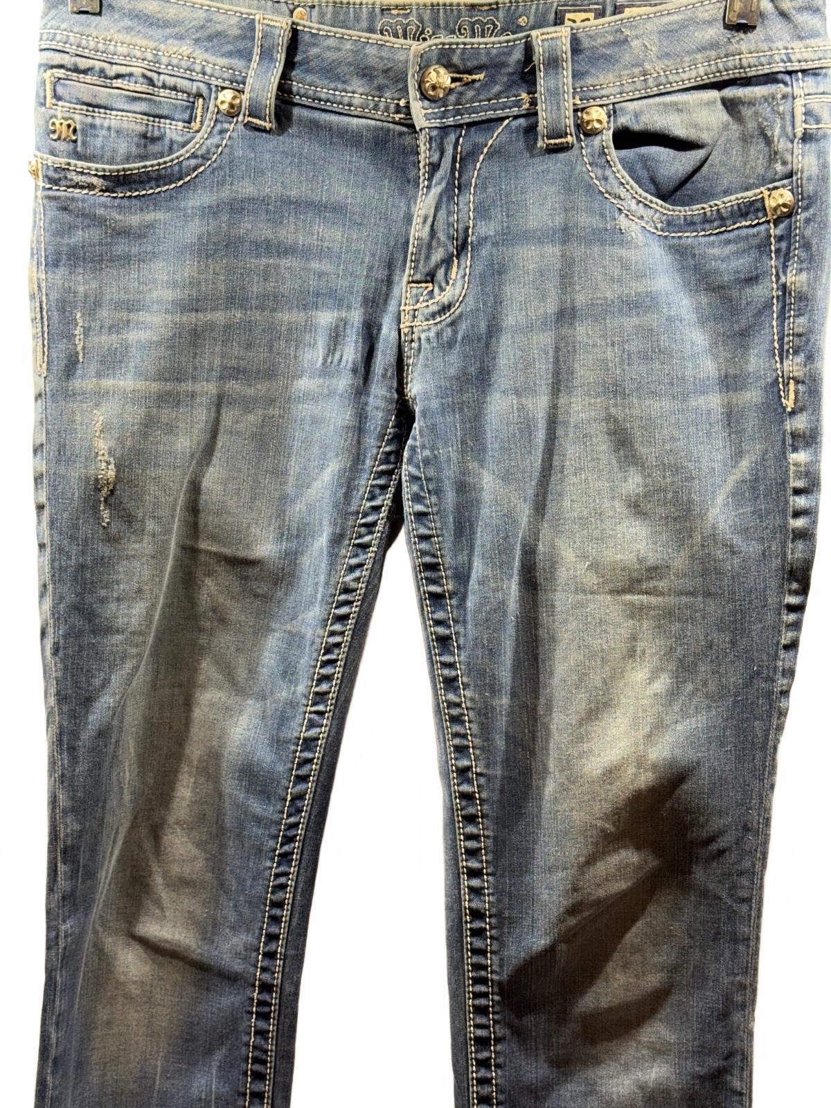 Miss Me Women's Medium Wash Skinny Jeans with Embroidered Back Pockets