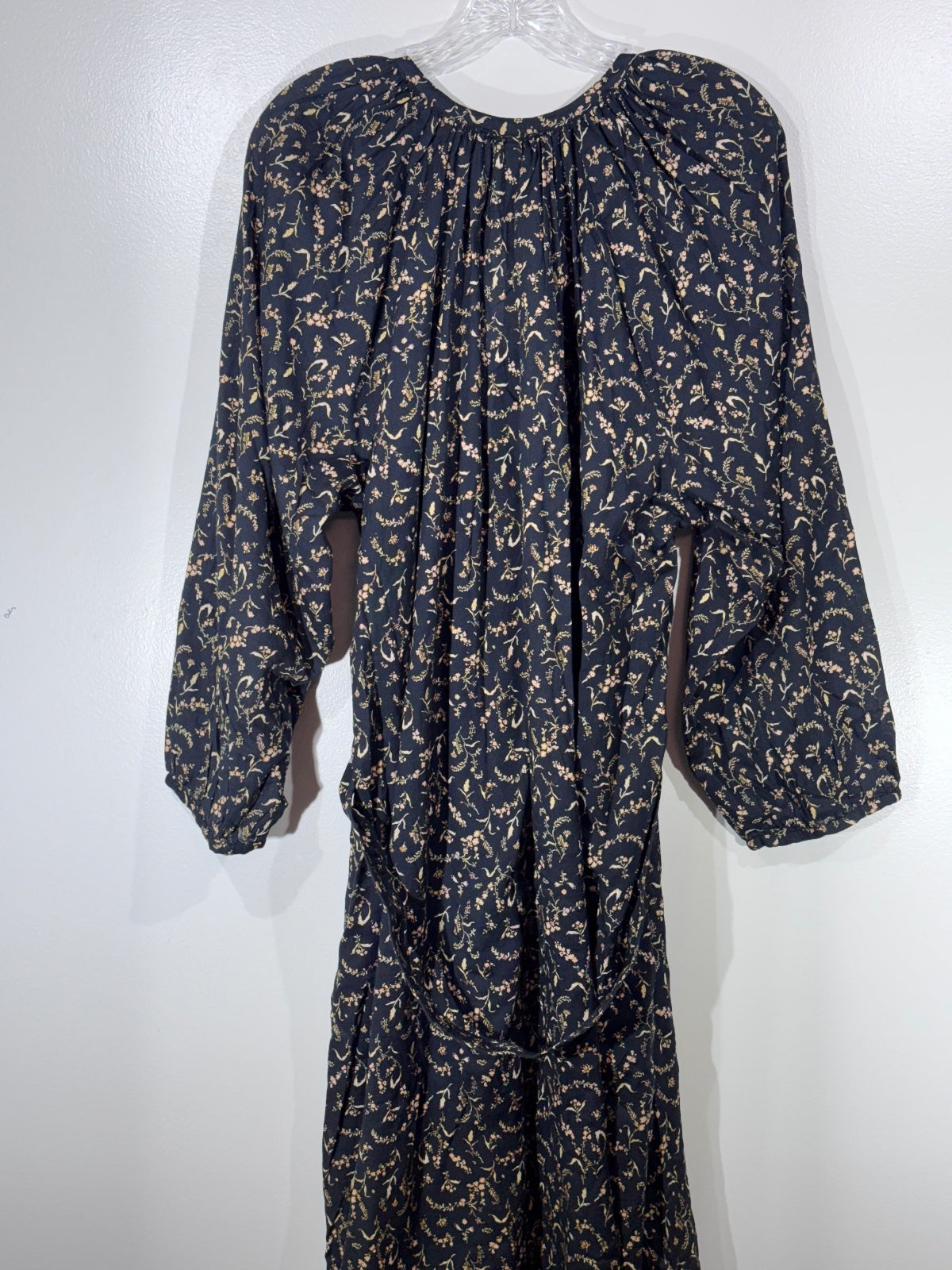 H&M Women's Black Floral Long Sleeve Maxi Dress XL