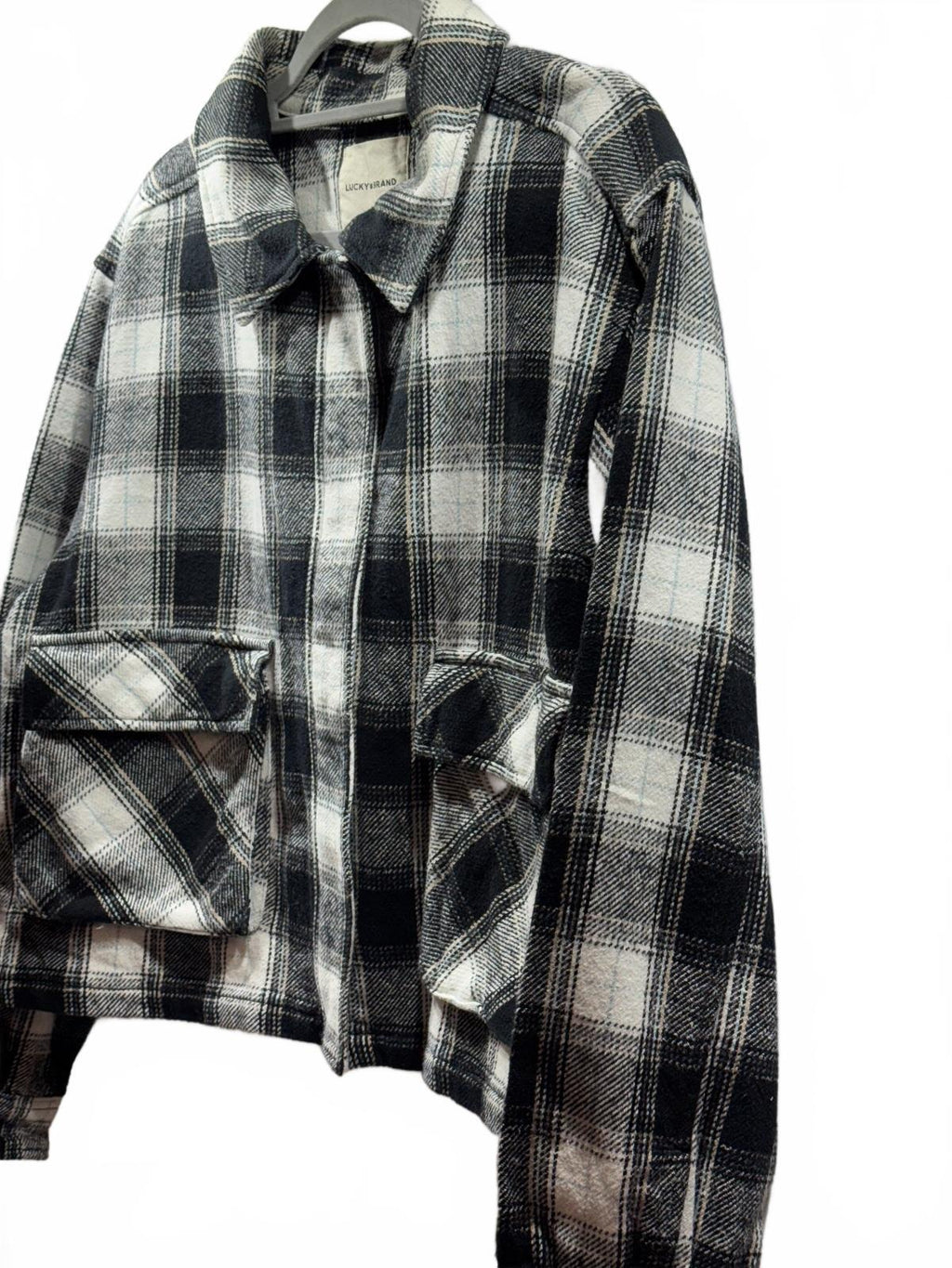 Lucky Brand Black & White Plaid  Shacket XL