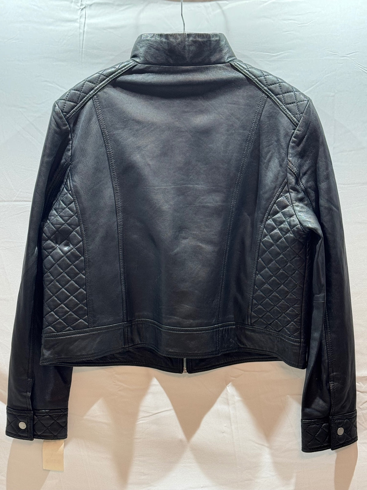 Andrew Marc New York Women's Black Genuine Leather Quilted Jacket XL