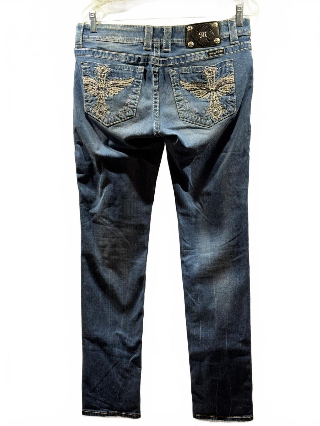 Miss Me Women's Medium Wash Skinny Jeans with Embroidered Back Pockets
