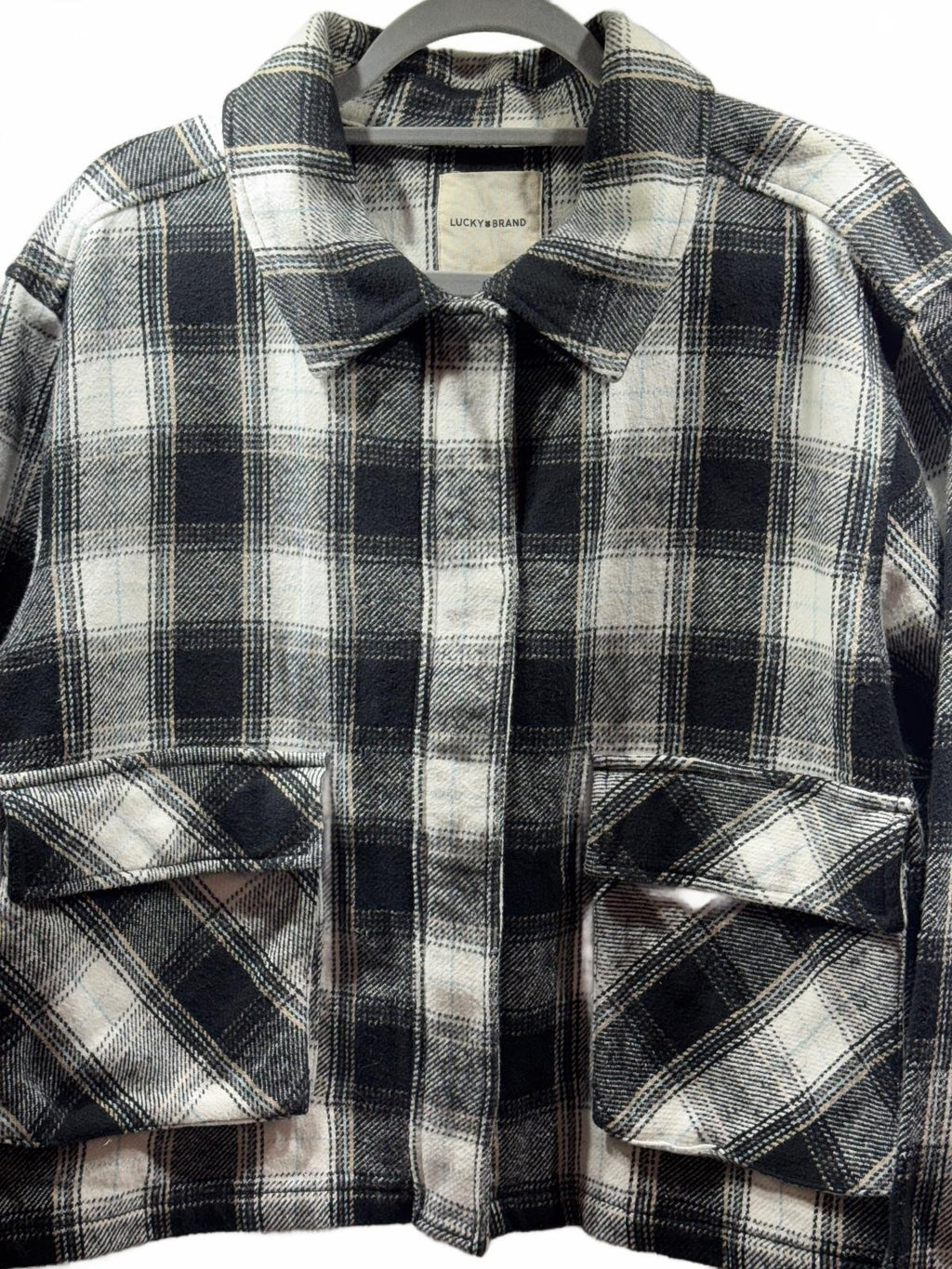 Lucky Brand Black & White Plaid  Shacket XL