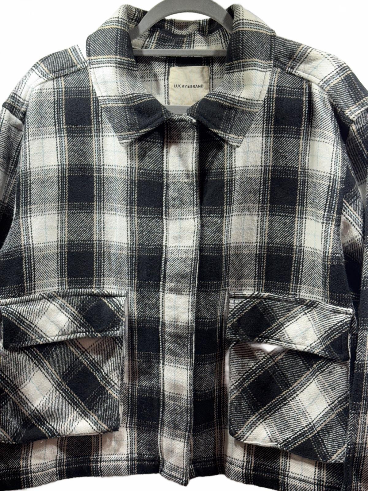 Lucky Brand Black & White Plaid  Shacket XL