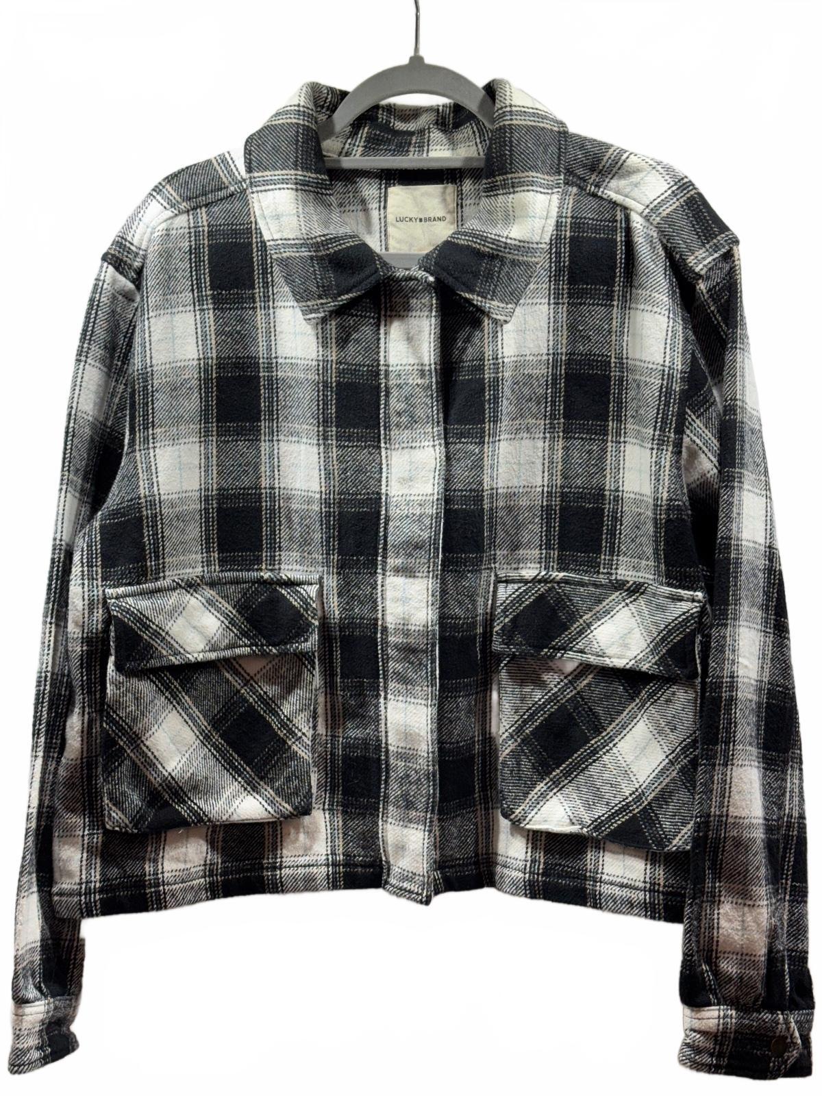 Lucky Brand Black & White Plaid  Shacket XL