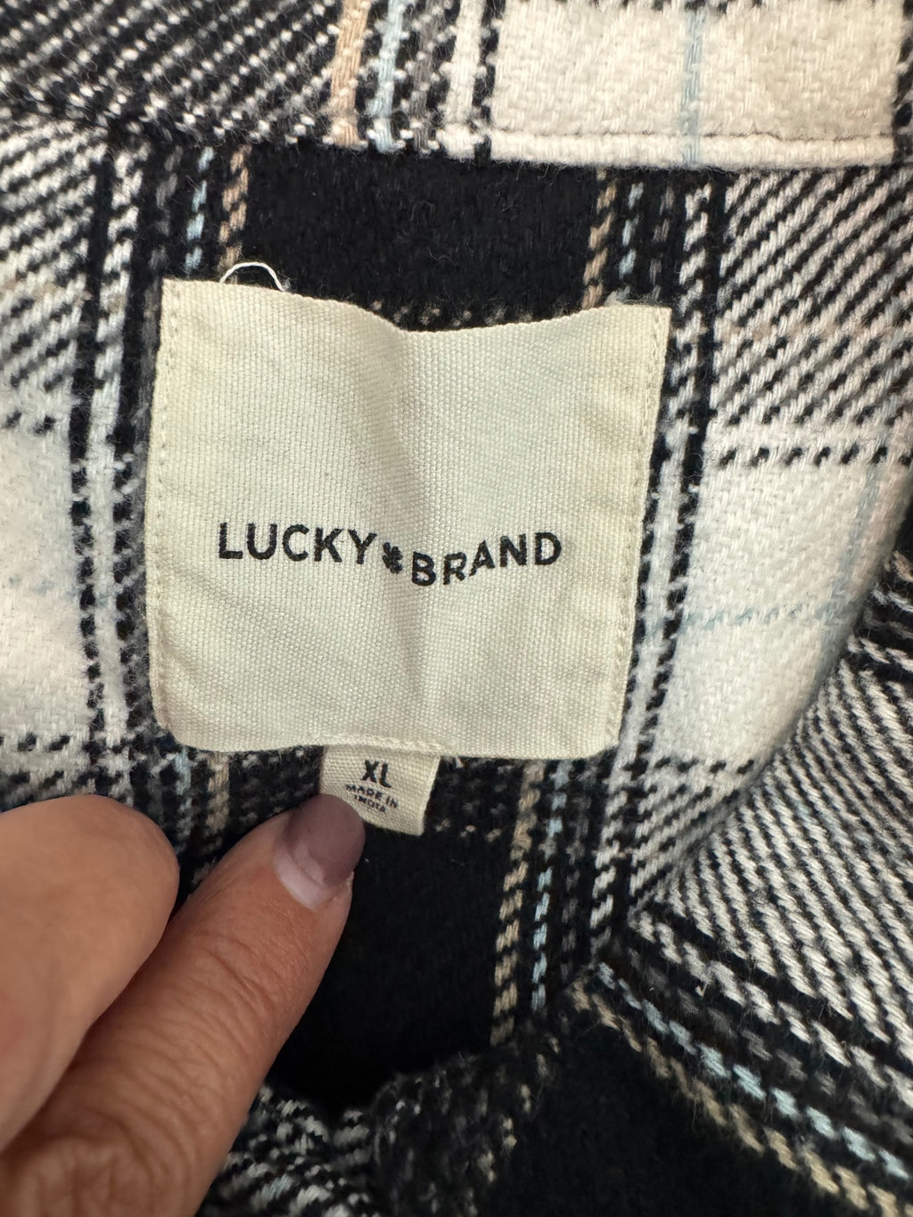 Lucky Brand Black & White Plaid  Shacket XL