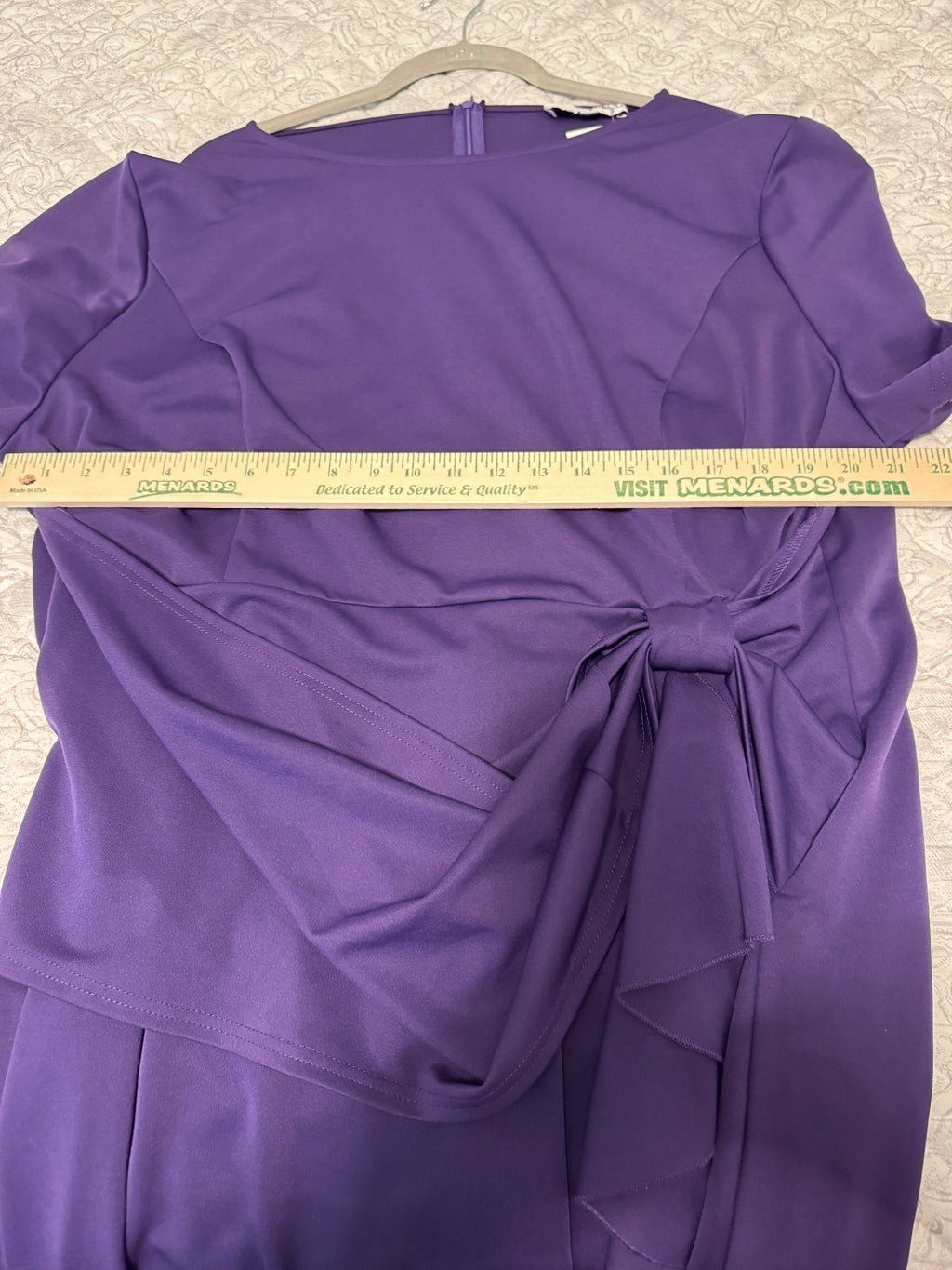 Hanna Nikole Women’s Plus Size 24W Purple Ruffle Tie Waist  Midi Dress, Career
