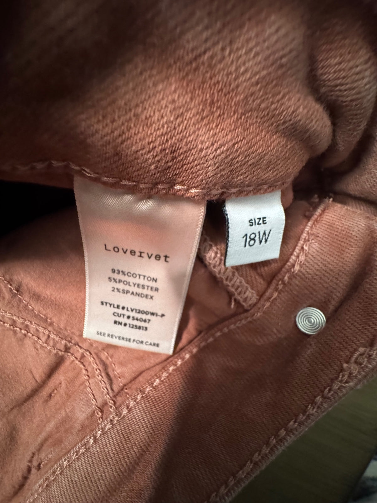 Lovervet by Vervet Rose Distressed Hem Jeans Size 18W