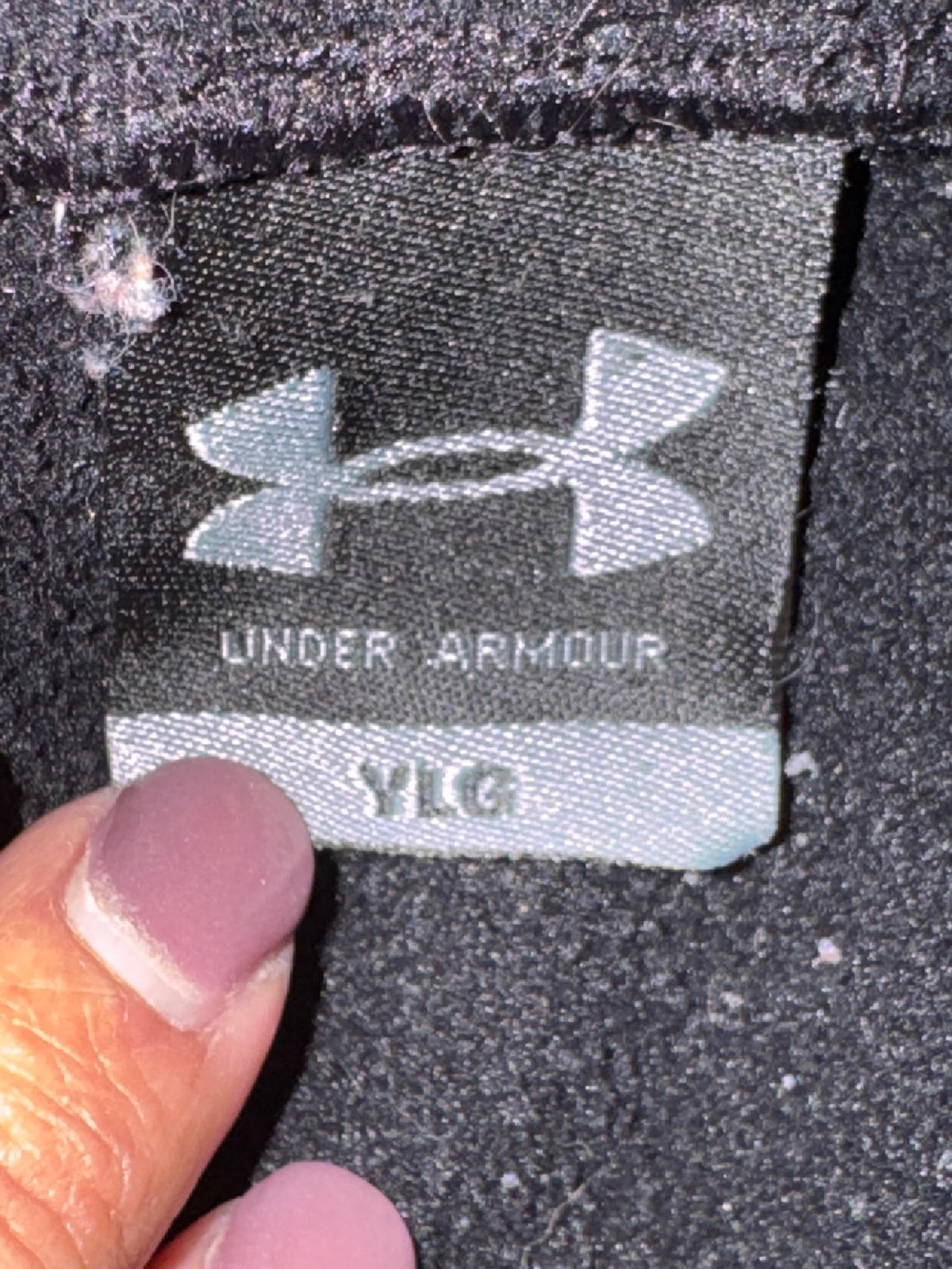Under Armour Youth Large Black Hoodie with Blue and White Logo