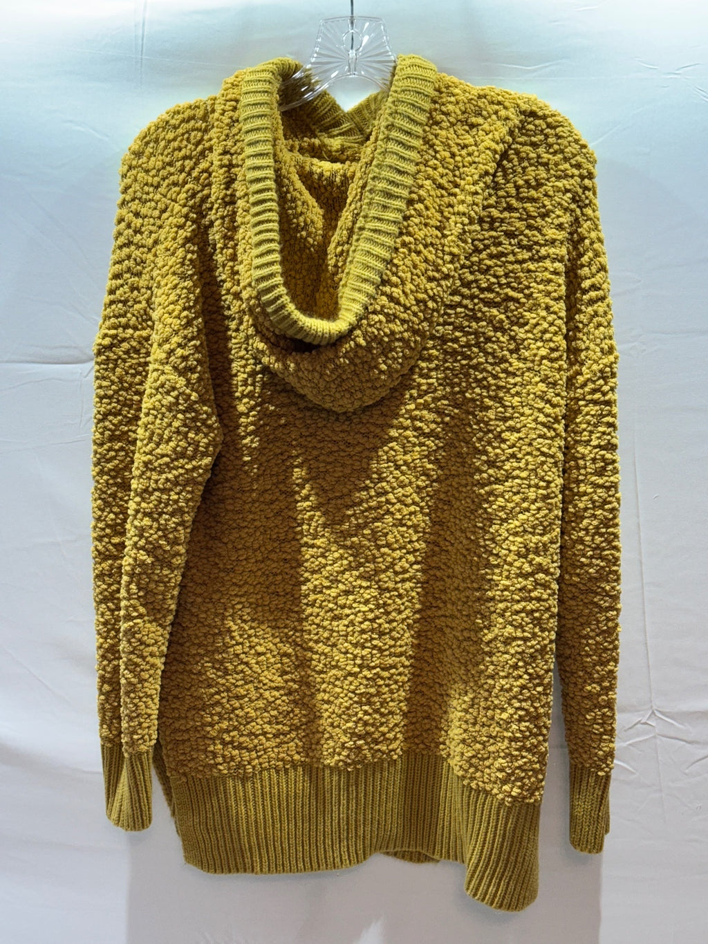 Zenana Premium Women’s S Mustard Popcorn Knit Cowl Neck Sweater Oversized