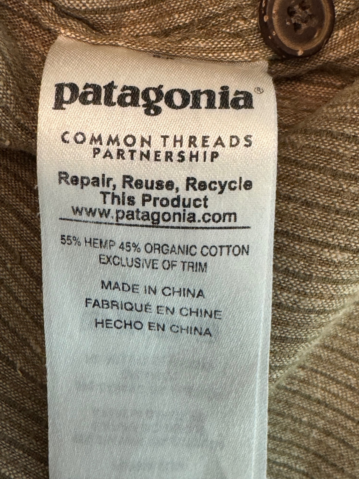 Patagonia XL Brown Striped Short Sleeve Button-Up Shirt