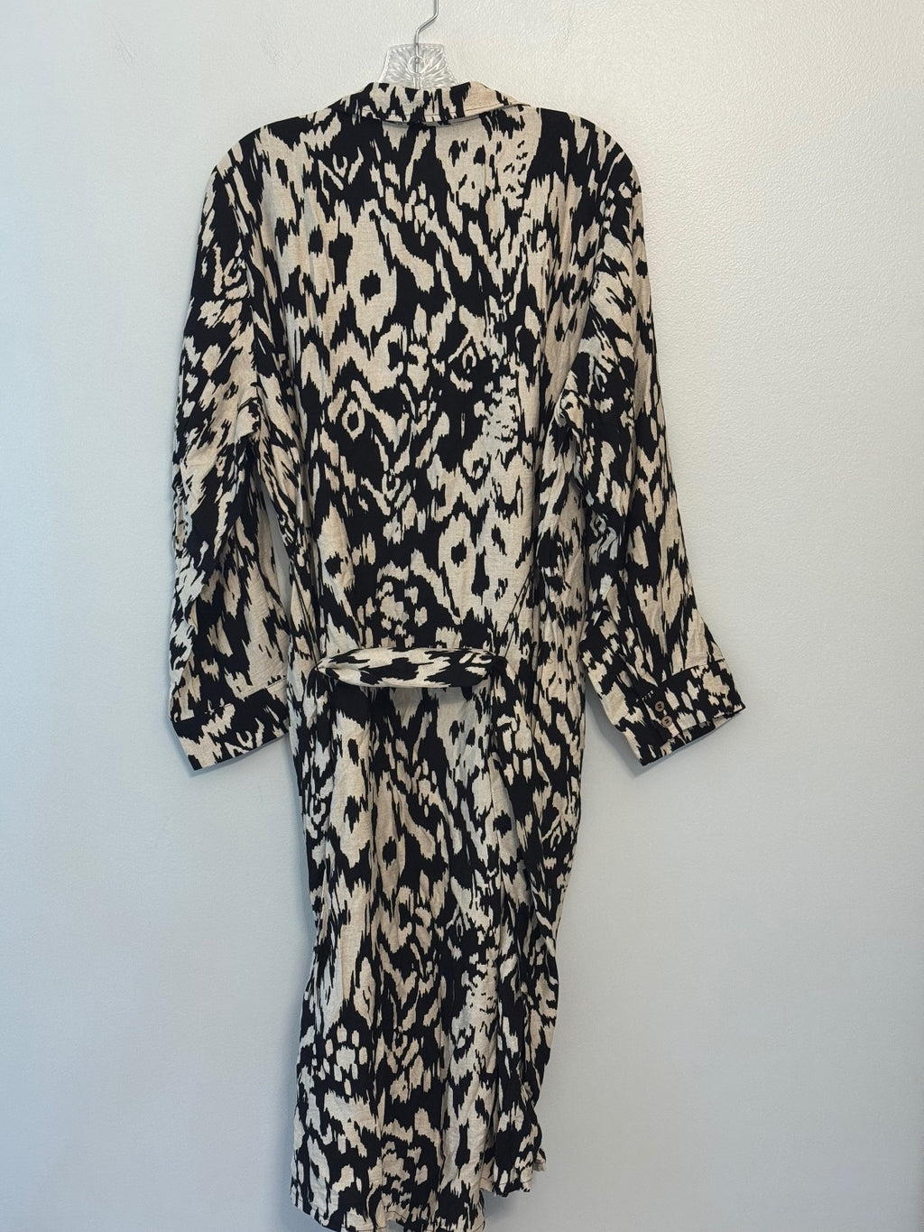 Dennis Basso button down black and cream dress