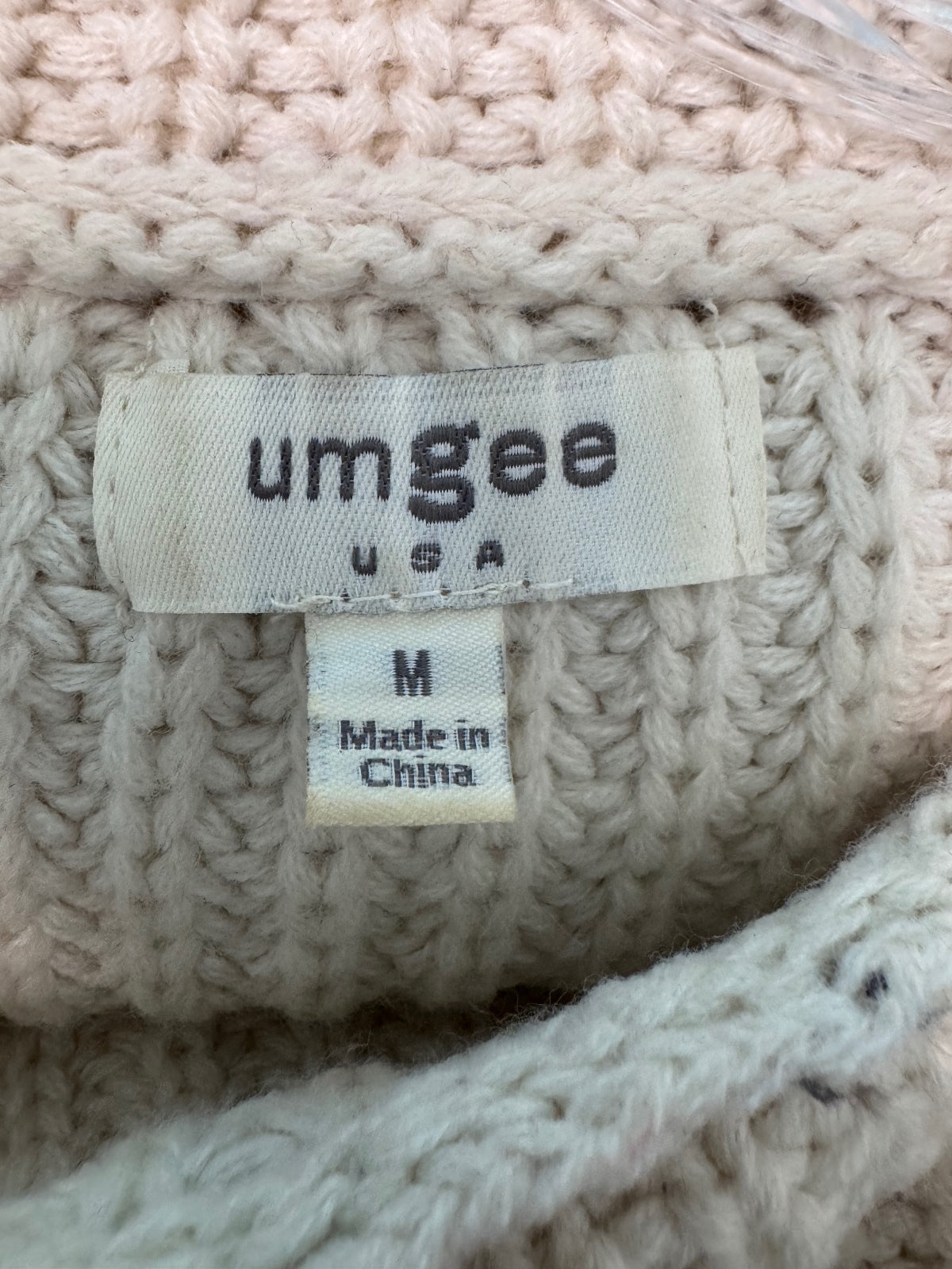 Umgee USA Women's Medium Cream Acrylic Knit Off-Shoulder Sweater