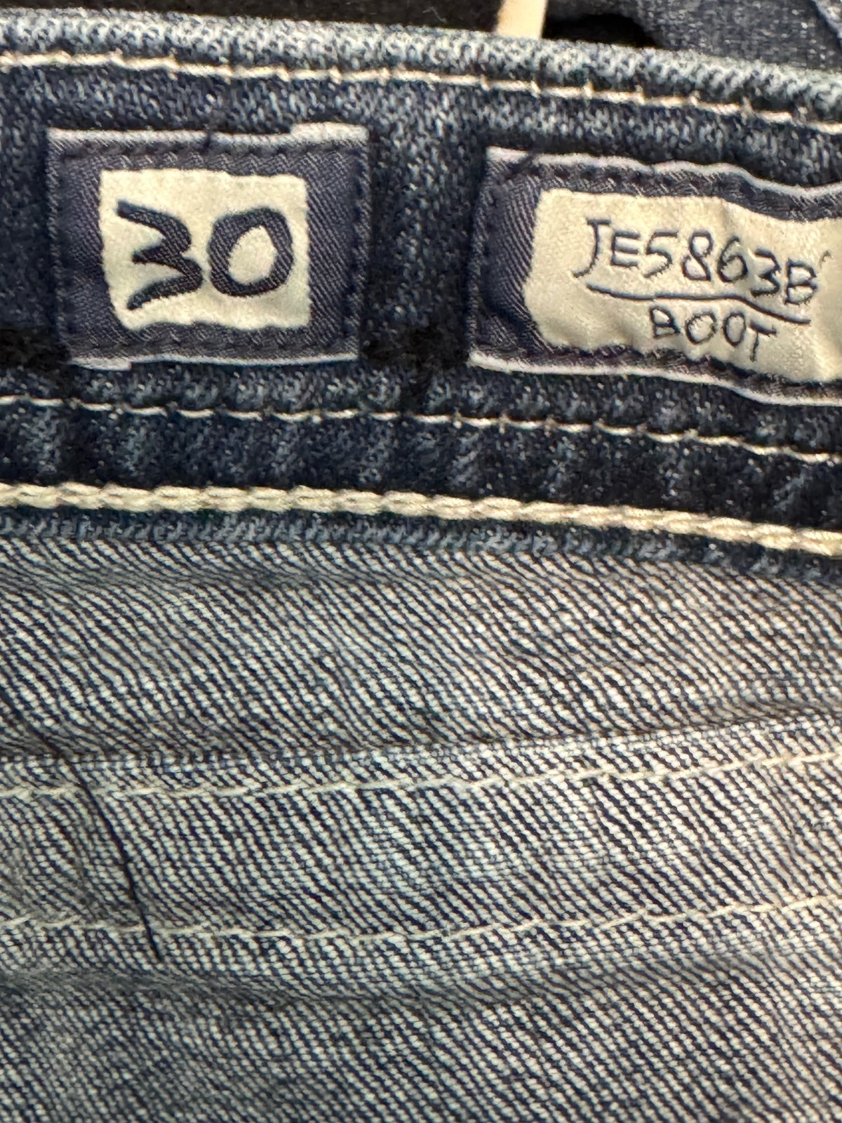 Miss Me Women’s 30 Bootcut Jeans Embellished Flapless Pockets Dark Wash