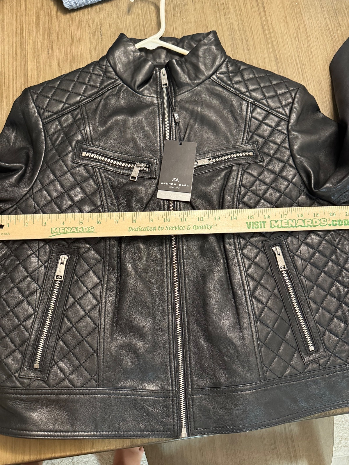 Andrew Marc New York Women's Black Genuine Leather Quilted Jacket XL