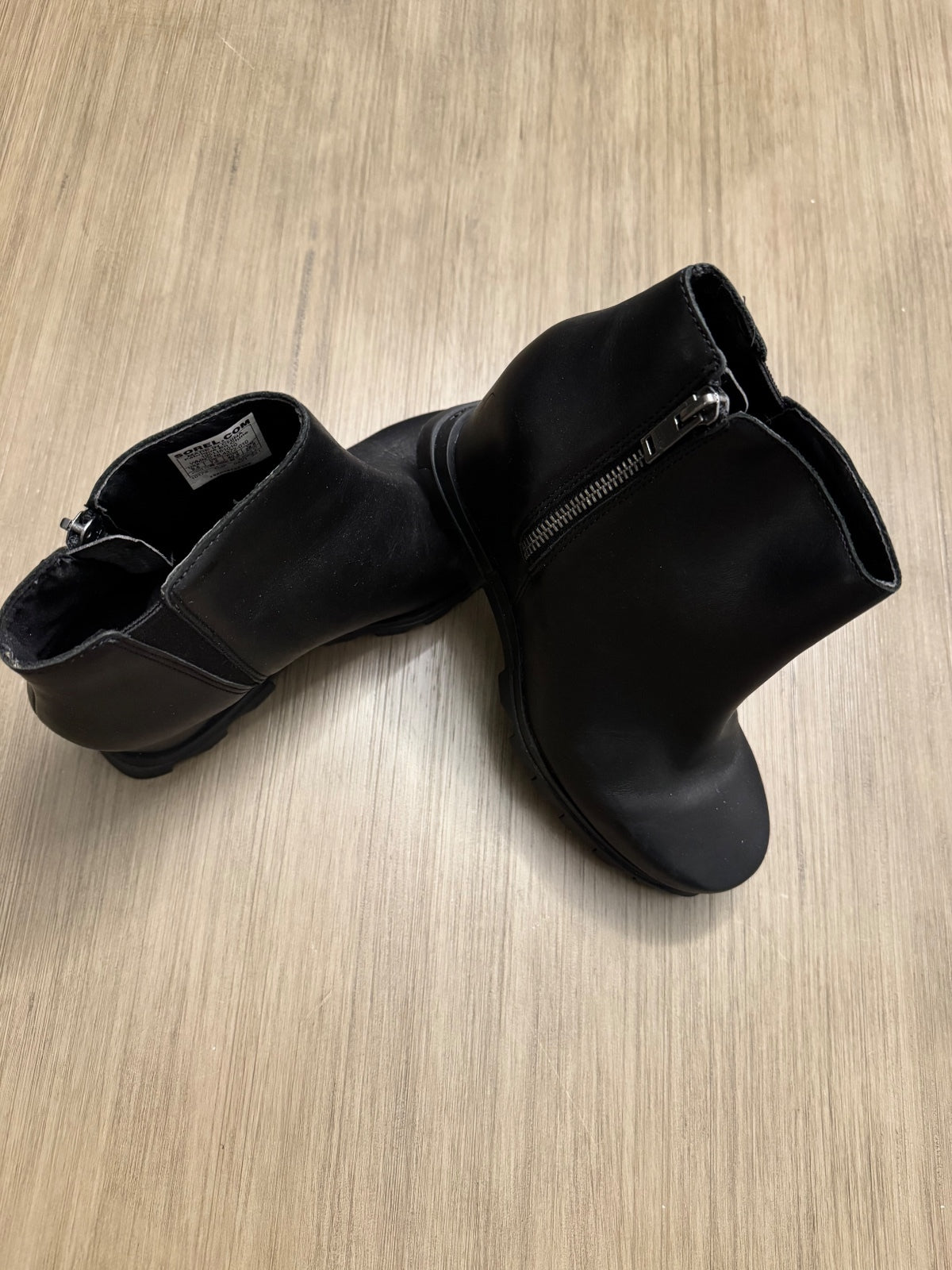Sorel Women's Black Leather Ankle Boots Size 9.5