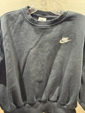 Nike Women’s L  Black Oversized Crewneck Sweatshirt Embroidered Swoosh