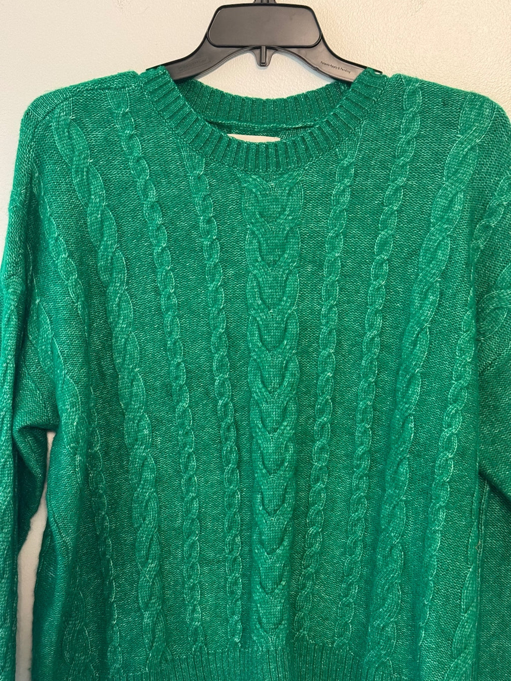 LOFT Women’s XL Emerald Green Cable Knit Crewneck Sweater Cozy Pullover