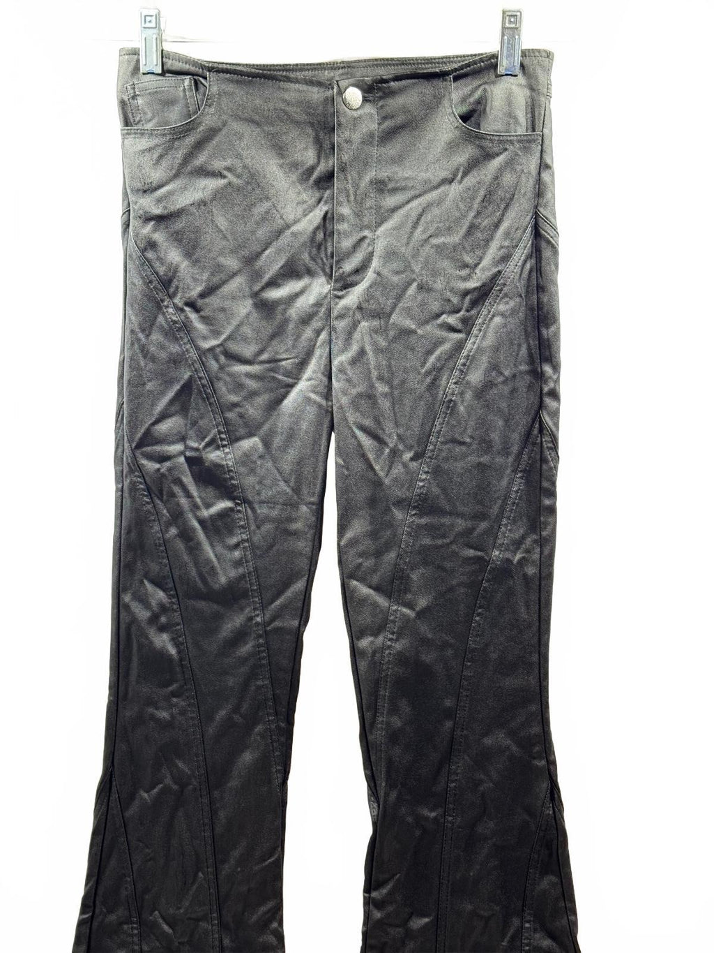 Fashion Nova Black faux leather Flared Pants