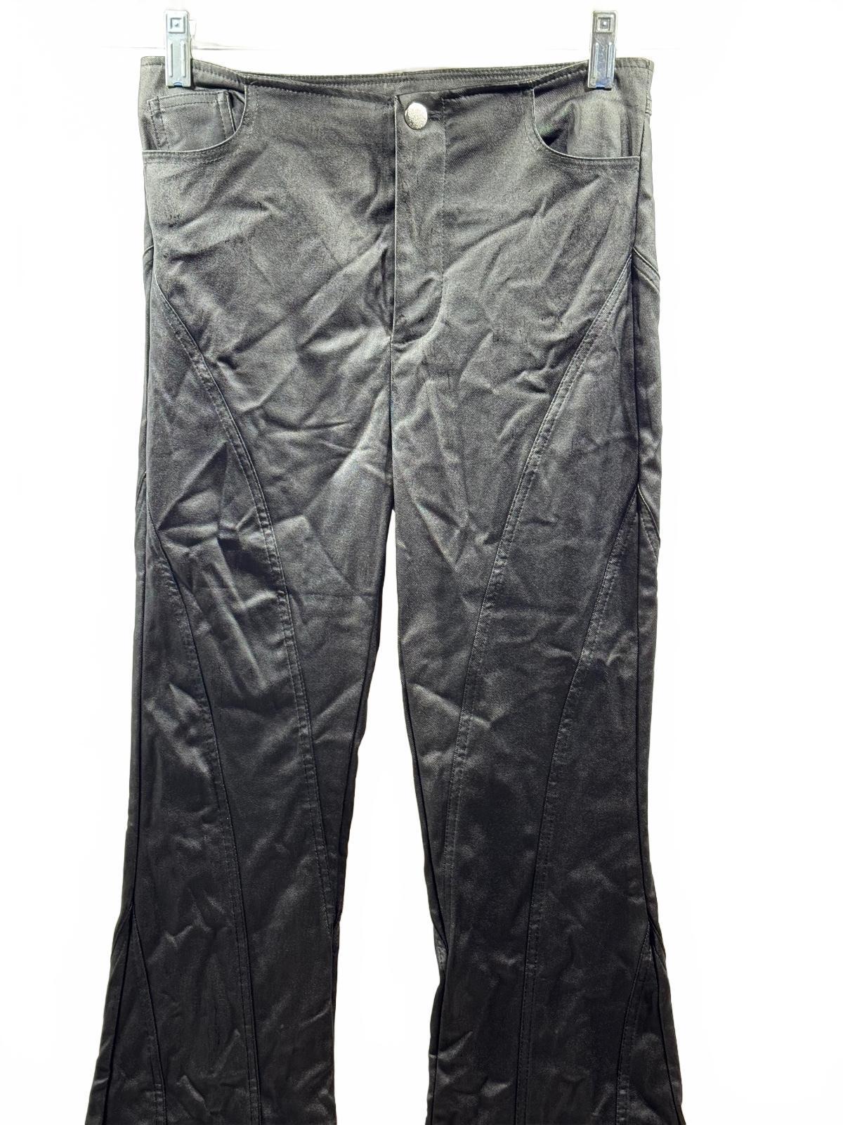 Fashion Nova Black faux leather Flared Pants