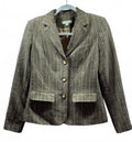 Ann Taylor Factory Women’s Size 6 Brown Tweed Blazer 3 Button Tailored Jacket