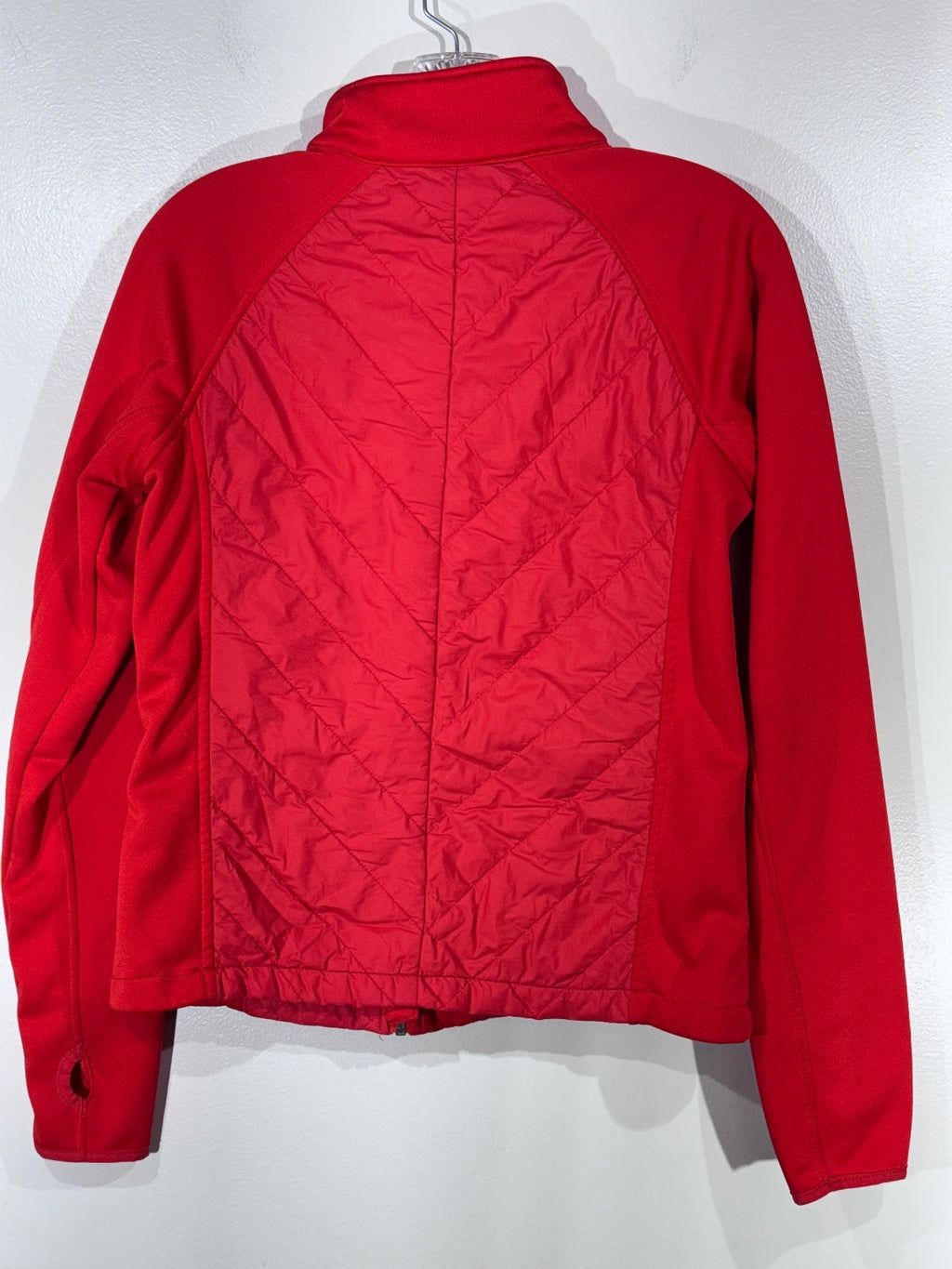 Reebok Women's Red Quilted and Fleece Full-Zip Jacket