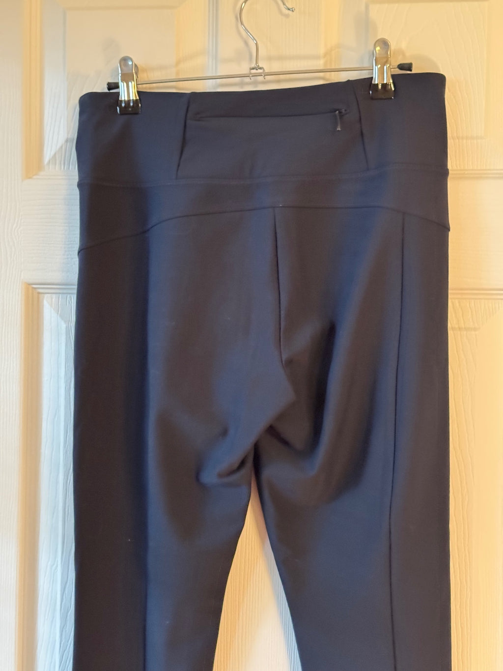 Athleta Stellar Tight Pants dark blue Women’s S Zip Pockets Split Hem