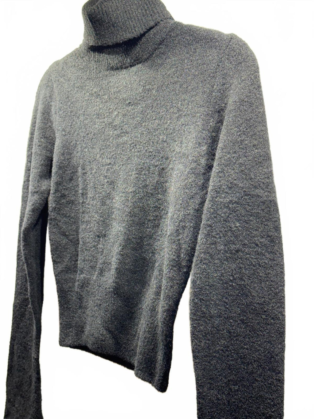ANWND Women’s L Black Cropped Turtleneck Sweater Flared Bell Sleeves NWT