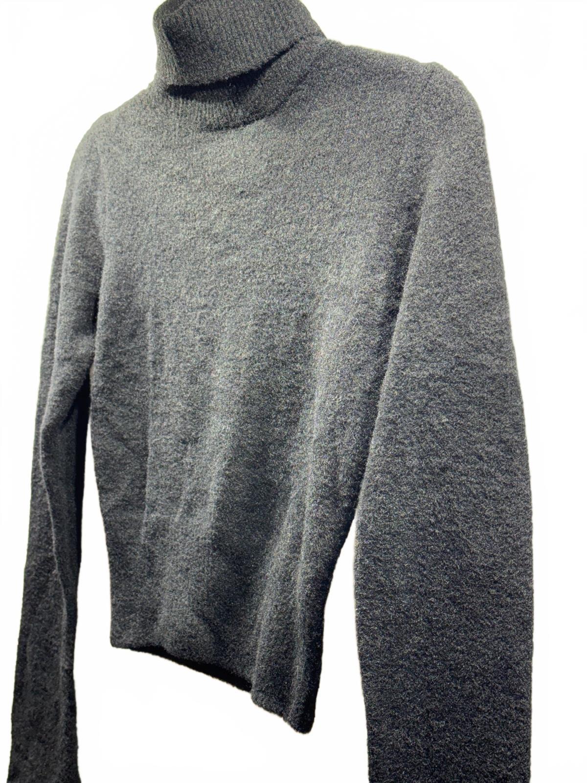 ANWND Women’s L Black Cropped Turtleneck Sweater Flared Bell Sleeves NWT