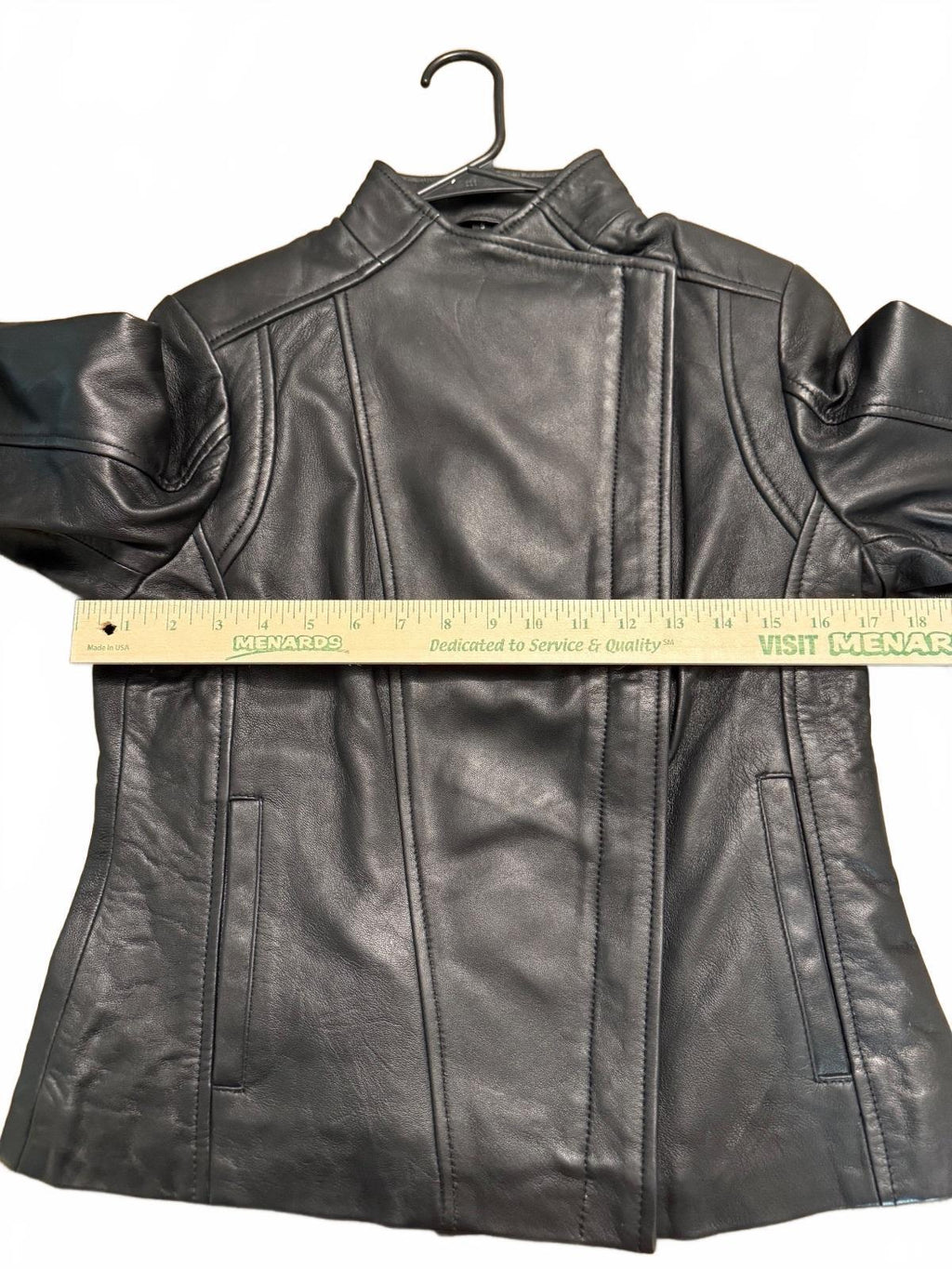Black Leather Women's Jacket with Asymmetric Zipper