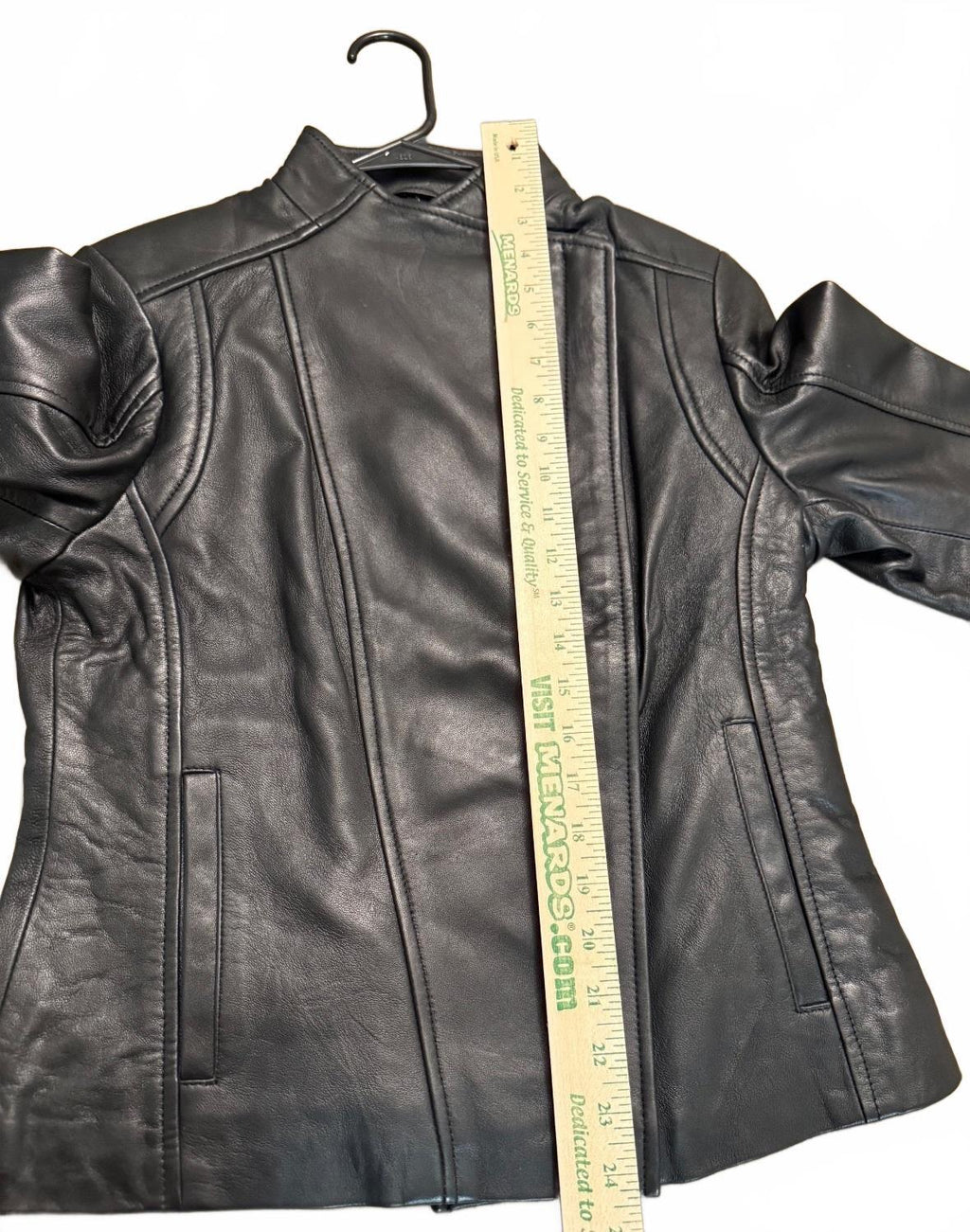 Black Leather Women's Jacket with Asymmetric Zipper